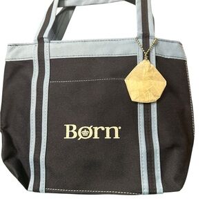 Born Mini Tote Bag Canvas Blue 2 tone NWOT